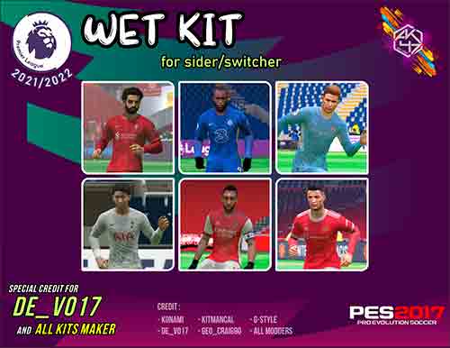 PES 2017 EPL Wet Kits Season 2021-22