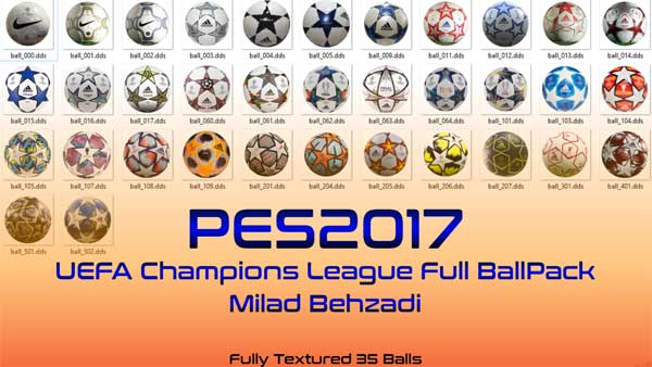 PES 2017 New UCL Ballpack
