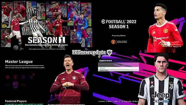 PES 2021 Menu eFootball 2022 Season 1