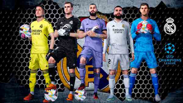 PES 2021 Real Madrid Kit & Font UCL 2022-23