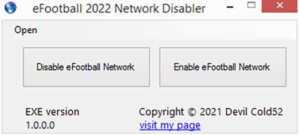 eFootball 2022 Network Disabler v2.0