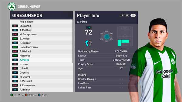 PES 2021 Alexis Perez Face