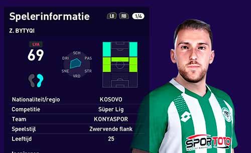 PES 2021 Zymer Bytyq Face - maker "fasemc" has unveiled the new face of Norwegian soccer player Zymer Bytyq for eFootball Pro Evolution Soccer 2021.