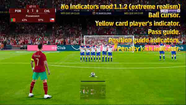 eFootball 2022 No Indicators mod 1.1.2 by Endo, patch and mods