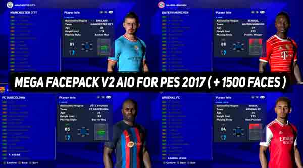 PES 2017 Facepack Season 2022 (+1500 Faces)