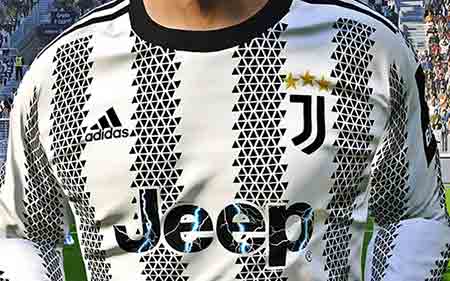 PES 2021 Juventus Home Kit 4K + Logo 2022-23