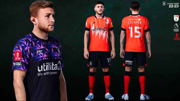 PES 2021 Luton Town Official kit 2022/23, patches and mods