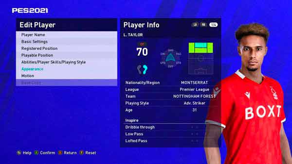 PES 2021 New Face Lyle Taylor