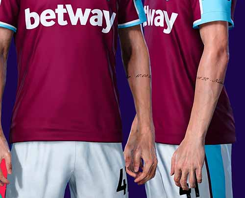 PES 2021 Declan Rice Tattoo - maker "Vazadim" presented the actual tattoos of the English football player Declan Rice for football eFootball Pro Evolution Soccer 2021. Rice plays as a midfielder in the England national team and the English club West Ham United.