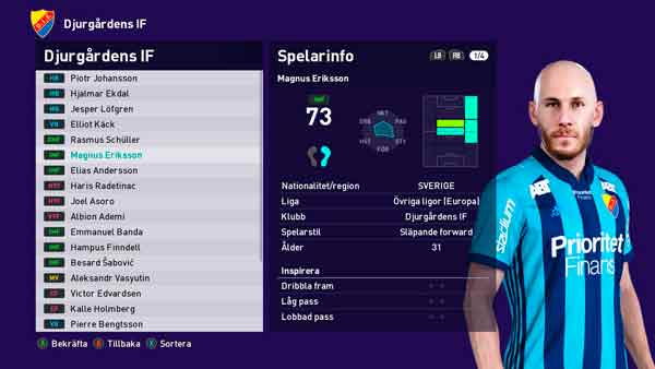 PES 2021 Face Magnus Eriksson by Random, patches and mods