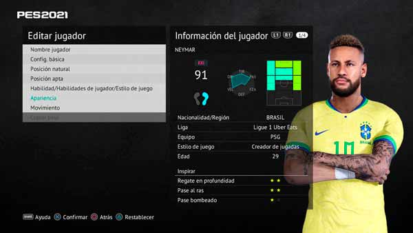 PES 2021 Face Neymar Jr #17.11.22