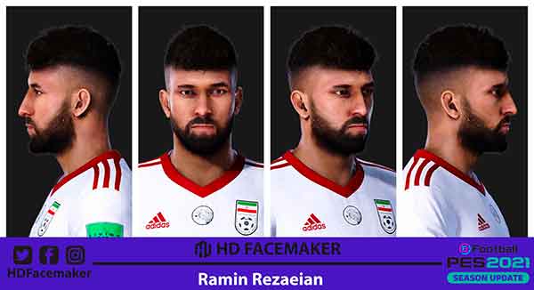 PES 2021 Face Ramin Rezaeian by HD Facemaker, patch & mods