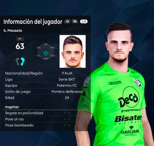 PES 2021 Face Samuele Massolo by alfra, patches and mods