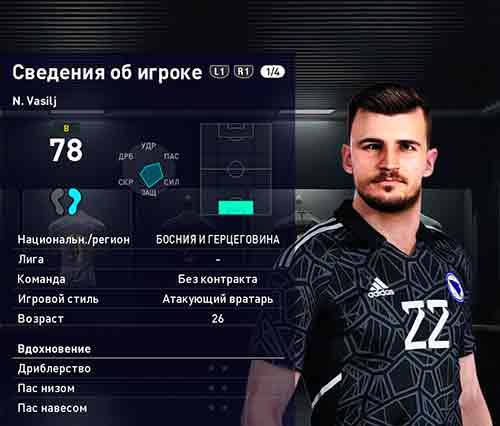 PES 2021 Nikola Vasilj Face
