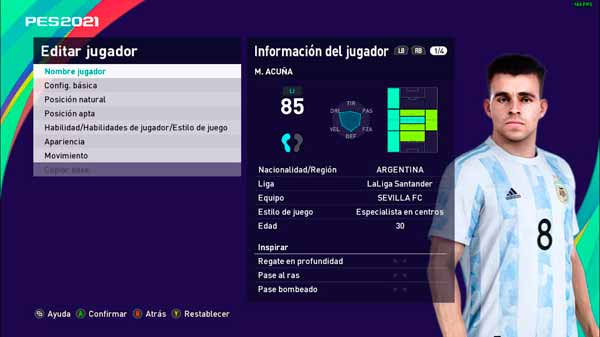 PES 2021 Face Marcos Acuna
