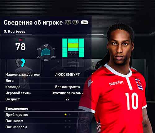 PES 2021 Gerson Rodrigues Face