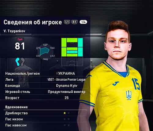 PES 2021 Viktor Tsygankov Face