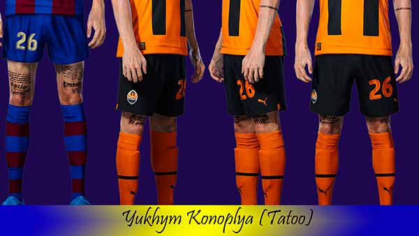 PES 2021 Yukhym Konoplya Tattoo