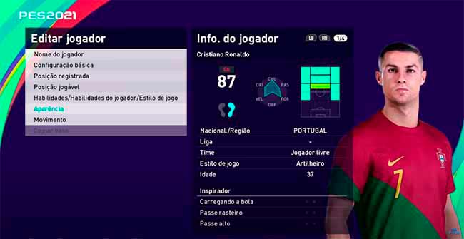 PES 2021 Ronaldo Tattoo & Face 2023