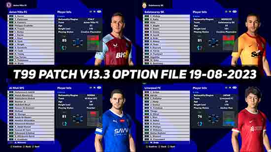 PES 2017 OF #20.08.23 For t99 Patch v13