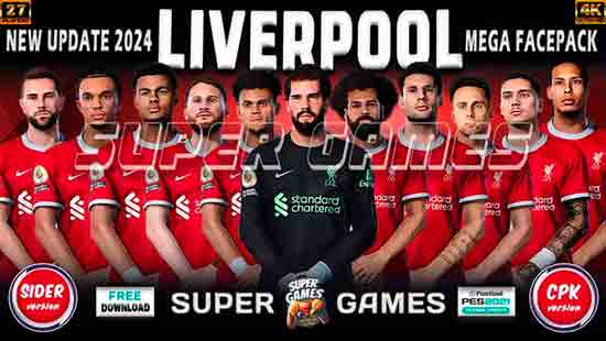 PES 2021 Liverpool Mega Faces 2023 by Super Games, patches