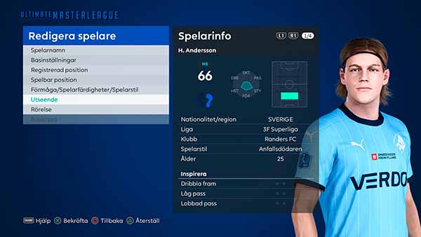 PES 2021 Hugo Andersson Face