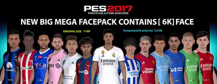 PES 2017 Mega Facepack (6000 Faces)