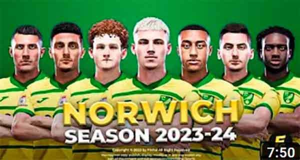PES 2021 Norwich City FC Faces 2023-24