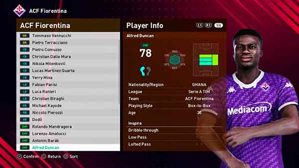 PES 2021 ACF Fiorentina 2023 Full Facepack