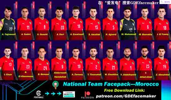 PES 2021 Morocco NT Facepack 2023