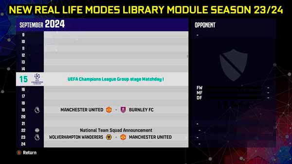 PES 2021 Real Life Modes Library Module