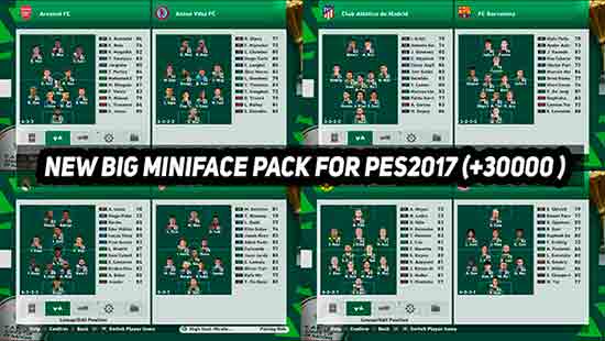 PES 2017 Big Miniface (+30000 Players)